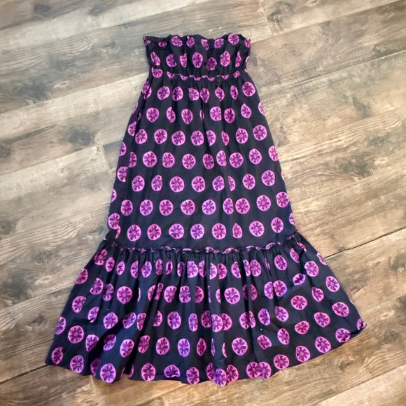 Free People Dresses & Skirts - Free People Leanna Tropical Medallion Tube Maxi Dress, Black Purple,M